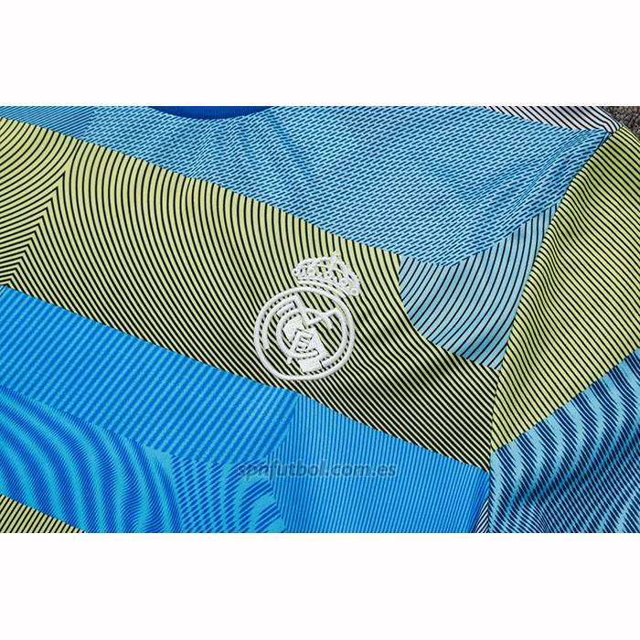 Chandal del Real Madrid Manga Corta 2025-2026 Azul Verde - Pantalon Corto